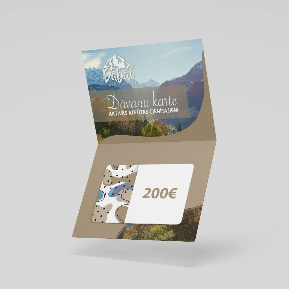 Kingituse kaart väärtusega 200EUR