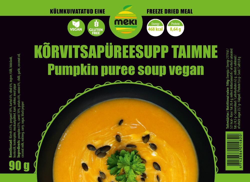 MEKI Moliūgų tyrės daržovių sriuba 90g