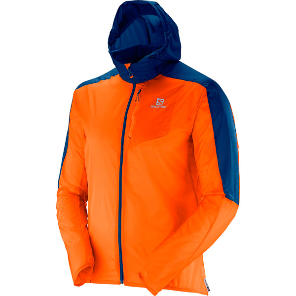 SALOMON vējjaka ar kapuci Fast Wing Hoodie orange/blue