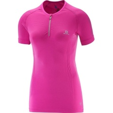 SALOMON T-krekls Lightning Pro Zip Tee W pink