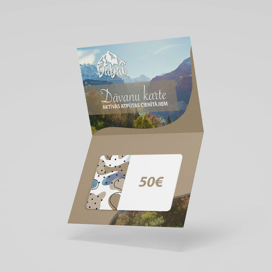 Dovanų kuponas, kurio vertė 50EUR