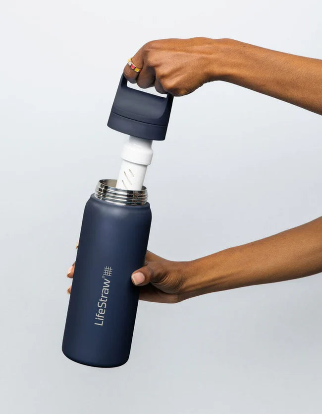 LifeStraw Go 2.0 nerūdijančio plieno vandens filtro butelis 1L