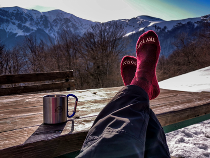 Pirin Hill Merino villased matkasokid - huntmotiiv