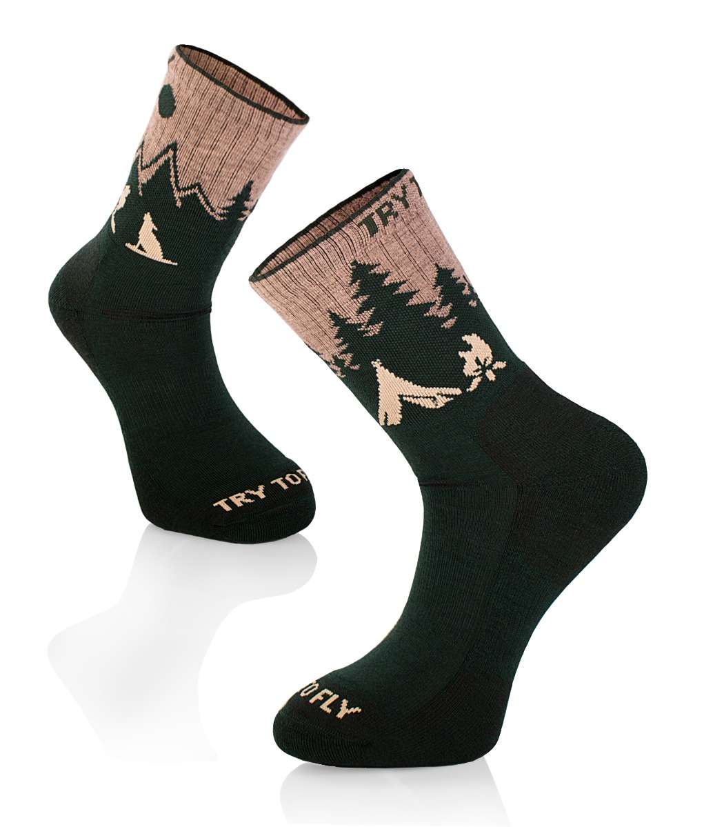 Pirin Hill Merino villased matkasokid - huntmotiiv